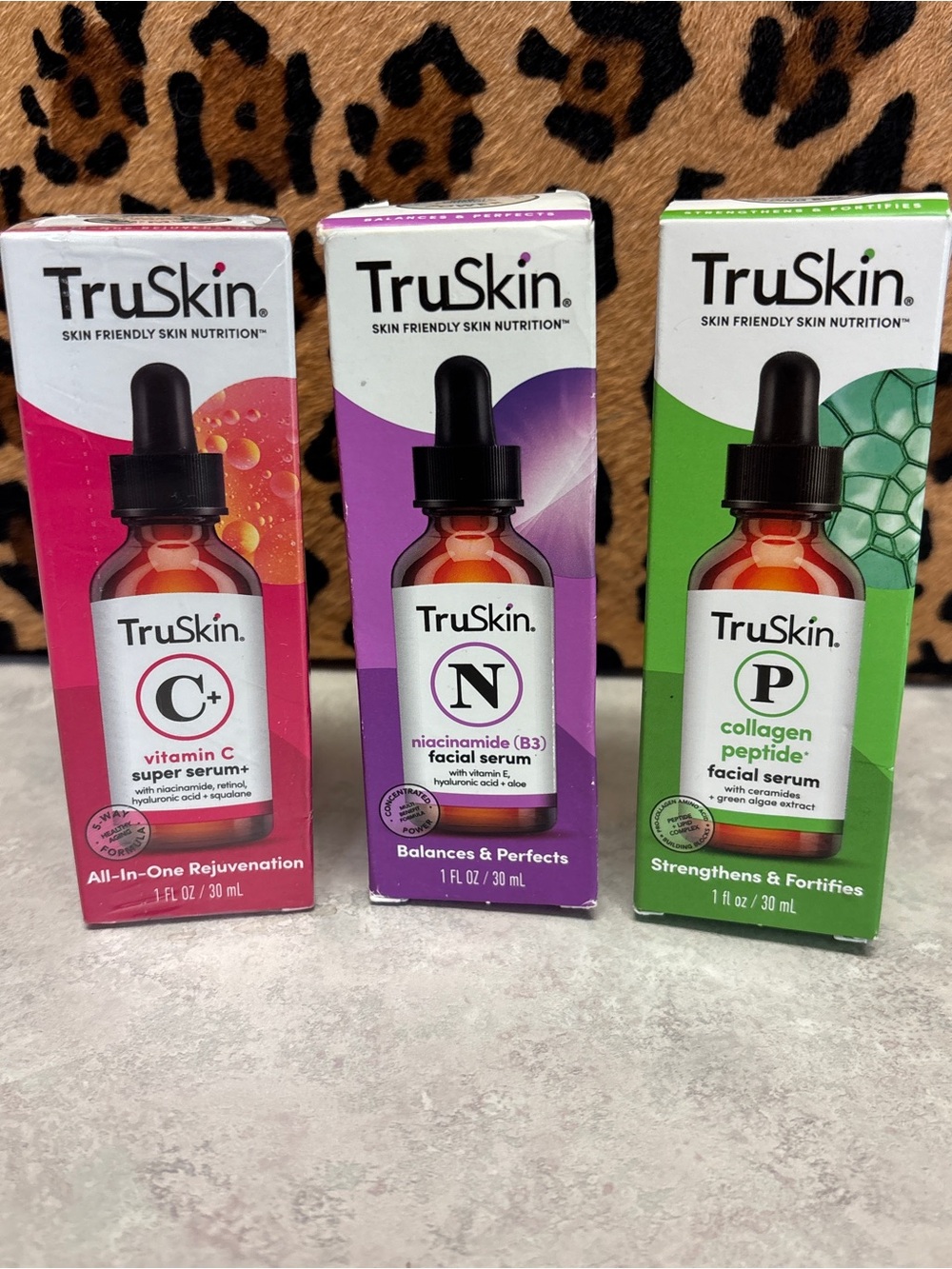 TruSkin Skincare Serum Bundle - Vitamin C, Niacinamide, Collagen Peptide - NEW
